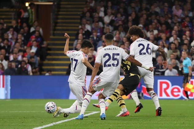 28th August 2026; Selhurst Park, Selhurst, London, England; Premier League Football, Crystal Palace versus Manchester City; Rayan Cherki of Manchester City scores in the 54th minute for 0-2 KatiexChan