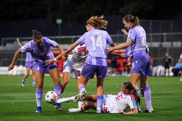 COLOGNE, GERMANY - 28 AUGUST, 2026: - The football match 1. FC Koeln v TSG 1899 Hoffenheim - Google Pixel Frauen-Bundesliga at Franz-Kremer-Stadion.  Copyright: xVitaliixKliuievx