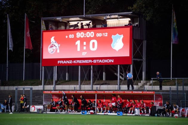 COLOGNE, GERMANY - 28 AUGUST, 2026: - The football match 1. FC Koeln v TSG 1899 Hoffenheim - Google Pixel Frauen-Bundesliga at Franz-Kremer-Stadion.  Copyright: xVitaliixKliuievx
