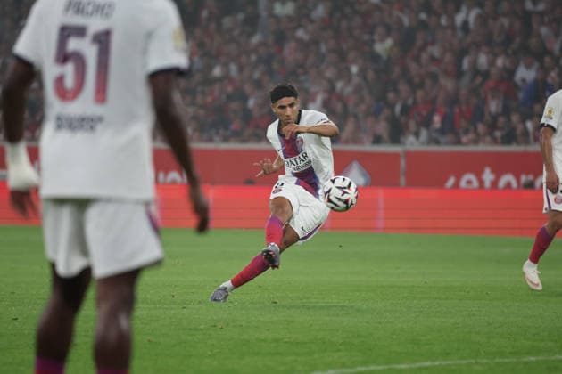FOOTBALL : LOSC Lille vs PSG Paris Saint-Germain - Ligue 1 J2 - 28 08 2026 Achraf HAKIMI (PSG) lors du match LOSC Lille vs PSG Paris Saint-Germain , Ligue 1 J2, Decathlon Arena stade Pierre Mauroy, le 28 aoÃ»t 2026 - photo Laurent Sanson PsnewZ  Copyright: xLaurentxSANSONx xPsnewZx