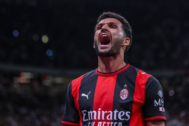 Goncalo Ramos of AC Milan celebrates after scoring a goal during Serie A 2026 27 football match between AC Milan and Venezia FC Italy Copyright: xBEAUTIFULxSPORTS Carabellix