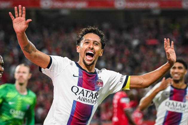 August 28, 2026, Villeneuve-D ascq, France, France: MARQUINHOS of PSG celebrates his goal during the Ligue 1 match between Lille OSC (LOSC) and Paris Saint-Germain (PSG) at Pierre Mauroy Stadium on August 28, 2026 in Villeneuve-d Ascq near Lille, France. Lille OSC V Paris Saint-Germain - Ligue 1  - ZUMAm308 20260828_zsp_m308_019 Copyright: xMatthieuxMirvillex