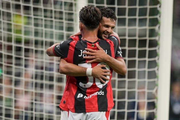 AC Milan v Venezia FC - Serie A 2026 27 Ardon Jashari of AC Milan and Goncalo Ramos celebrate the 2-0 goal during the Serie A Enilive 2026 27 match between AC Milan and Venezia FC at San Siro Stadium in Milan, Italy, on August 28, 2026. Milano Italy  Copyright: xAndreaxxAmatox originalFilename:amato-notitle260828_np3f2.jpg