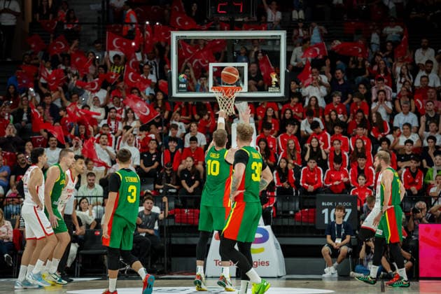 Turkiye vs Lithuania Fiba Basketball 2027 World Cup European Qualifiers Azuolas Tubelis of Lithuania takes a free throw during the Fiba Basketball 2027 World Cup European Qualifiers Group J match between Turkiye and Lithuania at Turkcell Basketball Gelistirme Merkezi on August 28, 2026 in Istanbul, Turkey Istanbul Istanbul Turkey Copyright: xBurakxBasturkx