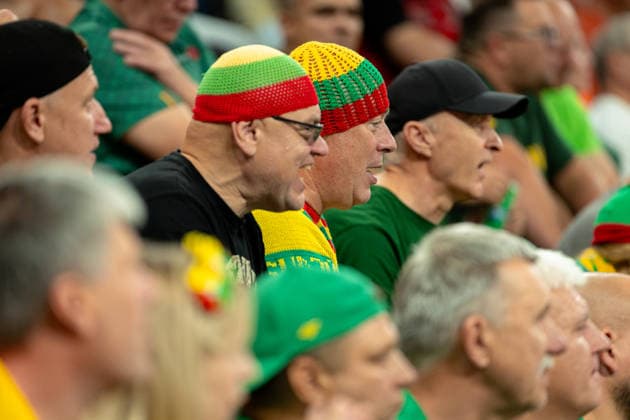 Turkiye vs Lithuania Fiba Basketball 2027 World Cup European Qualifiers Lithuanian fans cheer from the stand during the Fiba Basketball 2027 World Cup European Qualifiers Group J match between Turkiye and Lithuania at Turkcell Basketball Gelistirme Merkezi on August 28, 2026 in Istanbul, Turkey Istanbul Istanbul Turkey Copyright: xBurakxBasturkx