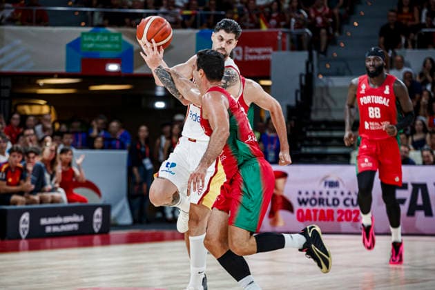 ESP: Spain - Portugal second Qualifying Window for the Qatar 2027 World Cup Santiago Yusta of Spain during second qualifying phase for the 2027 World Cup Window between Spain v Portugal played at Principe Felipe stadium, Zaragoza on August 28, 2026 in Spain Zaragoza Spain Baloncesto Copyright: xAgenciaxLOFx