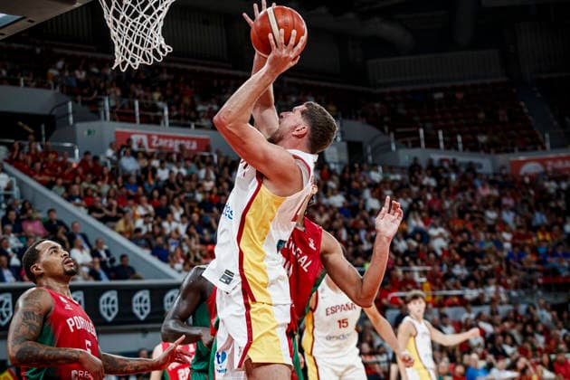 ESP: Spain - Portugal second Qualifying Window for the Qatar 2027 World Cup Joel Parra of Spain during second qualifying phase for the 2027 World Cup Window between Spain v Portugal played at Principe Felipe stadium, Zaragoza on August 28, 2026 in Spain Zaragoza Spain Baloncesto Copyright: xAgenciaxLOFx