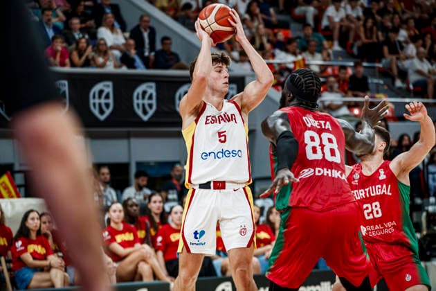 ESP: Spain - Portugal second Qualifying Window for the Qatar 2027 World Cup Mario Saint-Supery of Spain during second qualifying phase for the 2027 World Cup Window between Spain v Portugal played at Principe Felipe stadium, Zaragoza on August 28, 2026 in Spain Zaragoza Spain Baloncesto Copyright: xAgenciaxLOFx