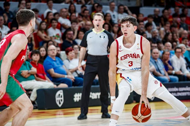 ESP: Spain - Portugal second Qualifying Window for the Qatar 2027 World Cup Sergio de Larrea of Spain during second qualifying phase for the 2027 World Cup Window between Spain v Portugal played at Principe Felipe stadium, Zaragoza on August 28, 2026 in Spain Zaragoza Spain Baloncesto Copyright: xAgenciaxLOFx