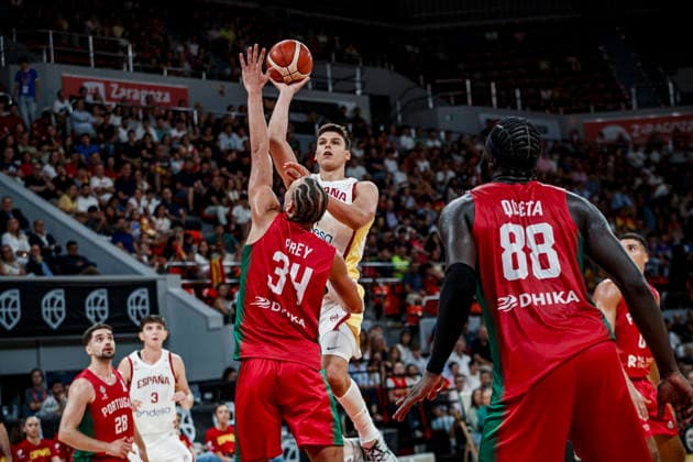 ESP: Spain - Portugal second Qualifying Window for the Qatar 2027 World Cup Jaime Pradilla of Spain during second qualifying phase for the 2027 World Cup Window between Spain v Portugal played at Principe Felipe stadium, Zaragoza on August 28, 2026 in Spain Zaragoza Spain Baloncesto Copyright: xAgenciaxLOFx