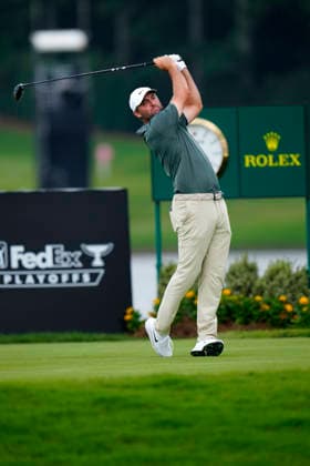 August 28, 2026, Atlanta, Georgia, USA: Scottie Scheffler (USA) hits a tee shot on the 16th hole during the second round at East Lake Golf Club. PGA, Golf Herren Tour TOUR Championship  - ZUMAd212 20260828_zsp_d212_103 Copyright: xRichardxDolex