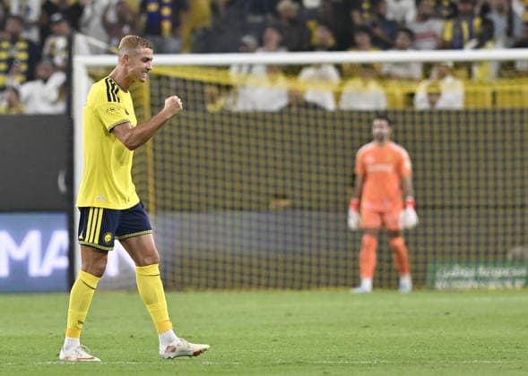 Saudi Arabia Pro League: Al-Nassr v Al-Taawon RIYADH, SAUDI ARABIA - AUGUST 28: Cristiano Ronaldo of Al-Nassr celebrates after scoring a goal during the Saudi Arabia Pro League match between Al-Nassr and Al-Taawon at King Saud University Stadium in Riyadh, Saudi Arabia on August 28, 2026. Mohammed Saad Anadolu Riyadh Saudi Arabia. Editorial use only. Please get in touch for any other usage.  Copyright: x2026xAnadoluxMohammedxSaadx