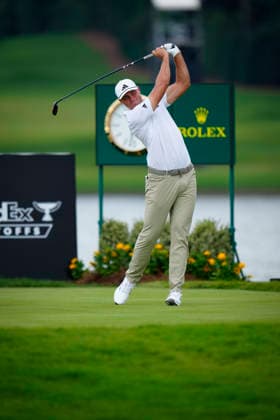 August 28, 2026, Atlanta, Georgia, USA: Ludvig Âberg (Sweden) hits a tee shot on the 16th hole during the second round at East Lake Golf Club. PGA, Golf Herren Tour TOUR Championship  - ZUMAd212 20260828_zsp_d212_108 Copyright: xRichardxDolex