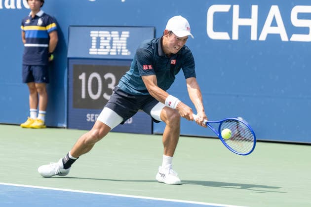 US Open qualifying final round NEW YORK, USA - AUGUST 28: Kei Nishikori returns ball during a men s qualifying singles match final round of the 2026 US Open Championship at USTA Billie Jean King National Tennis Center on August 28, 2026 in Flushing, NY. Kei Nishikori lost in straight sets. Lev Radin Anadolu New York United States. Editorial use only. Please get in touch for any other usage.  Copyright: x2026xAnadoluxLevxRadinx