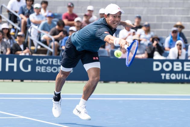 US Open qualifying final round NEW YORK, USA - AUGUST 28: Kei Nishikori returns ball during a men s qualifying singles match final round of the 2026 US Open Championship at USTA Billie Jean King National Tennis Center on August 28, 2026 in Flushing, NY. Kei Nishikori lost in straight sets. Lev Radin Anadolu New York United States. Editorial use only. Please get in touch for any other usage.  Copyright: x2026xAnadoluxLevxRadinx