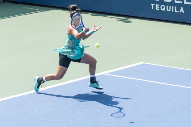 US Open qualifying final round NEW YORK, USA - AUGUST 28: Bianca Andreescu returns ball during a women s qualifying singles match final round of the 2026 US Open Championship at USTA Billie Jean King National Tennis Center on August 28, 2026 in Flushing, NY. Bianca Andreescu lost in three sets, she needed twice medical attention during 3rd set and was visibly physically exhausted. Lev Radin Anadolu New York United States. Editorial use only. Please get in touch for any other usage.  Copyright: x2026xAnadoluxLevxRadinx