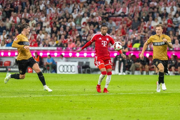 Michael Olise 17 (FC Bayern Muenchen), FC Bayern Muenchen - VfB Stuttgart, Fussball Bundesliga, 1. Spieltag, 28.08.2026 DFB regulations prohibit any use of photographs as image sequences and or quasi-video Muenchen Bayern Deutschland *** Michael Olise, 17, FC Bayern Munich, FC Bayern Munich vs. VfB Stuttgart, Bundesliga, Matchday 1, August 28, 2026. DFB regulations prohibit any use of photographs as image sequences and or quasi-video. Munich, Bayern, Germany Copyright: xkolbert-press UlrichxGamelx