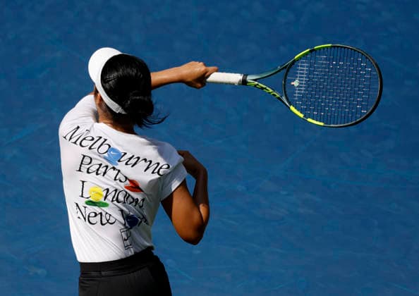Alexandra Eala of the Philippines practices on Louis Armstrong Stadium at the 2026 US Open Tennis Championship at the USTA Billie Jean King National Tennis Center in New York City on Friday, August 28, 2026.  NYP20260828150 JOHNxANGELILLO