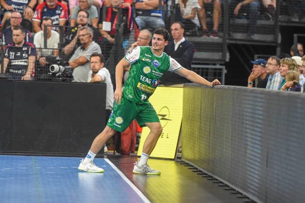 Handball I Herren I Saison 2026-2027 I Bundesliga I 1. Spieltag I SG Flensburg-Handewitt - ThSV Eisenach I 28.08.2026 Gian Attenhofer (11, ThSV Eisenach) Copyright: xLobeca JanxKirschnerx