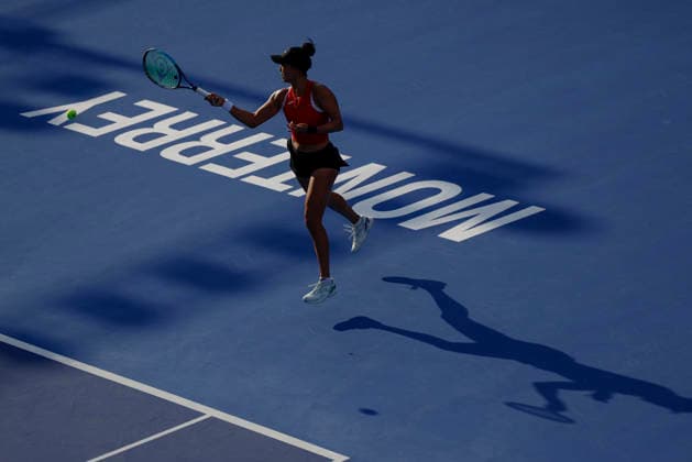 August 28, 2026, Monterrey, Nuevo Leon, Mexico: Ann Li (USA) in action against Diane Parry (FRA) during the semifinals of the GNP Seguros WTA, Tennis Damen 500 Open at Club Sonoma in Monterrey, Nuevo LeoÂ³n. Monterrey Mexico - ZUMAo125 20260828_zip_o125_004 Copyright: xAntonioxOjedax
