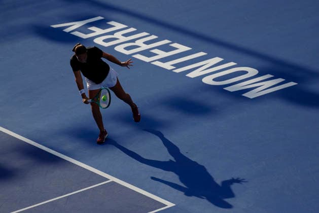 August 28, 2026, Monterrey, Nuevo Leon, Mexico: Diane Parry (FRA) in action against Ann Li (USA) during the semifinals of the GNP Seguros WTA, Tennis Damen 500 Open at Club Sonoma in Monterrey, Nuevo LeoÂ³n. Tenis 2026: Semifinal WTA 500 Monterrey: Parry Vs Li  - ZUMAo125 20260828_zip_o125_007 Copyright: xAntonioxOjedax