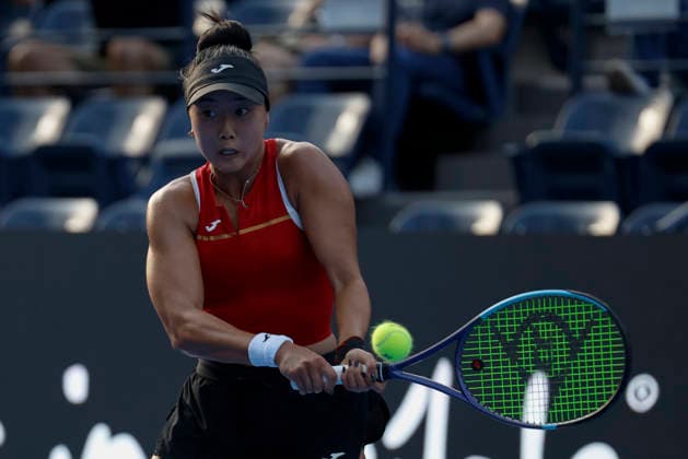 August 28, 2026, Monterrey, Nuevo Leon, Mexico: Ann Li (USA) in action against Diane Parry (FRA) during the semifinals of the GNP Seguros WTA, Tennis Damen 500 Open at Club Sonoma in Monterrey, Nuevo LeoÂ³n. Monterrey Mexico - ZUMAo125 20260828_zip_o125_012 Copyright: xAntonioxOjedax