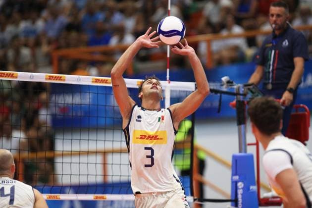IPA87881069 - Bryan Argilagos of Italy in action during the 2026 FIPAV Cup Men s Elite match between Italy and Cuba—FIPAV Cup Men s Elite: Italy vs. Cuba, Volleyball Test Match in Messina, Italy, August 28, 2026  Copyright: xMassimilianoxCarnabuci IPAxSportx xx 87881069