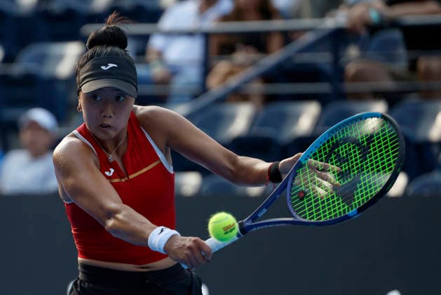 August 28, 2026, Monterrey, Nuevo Leon, Mexico: Ann Li (USA) in action against Diane Parry (FRA) during the semifinals of the GNP Seguros WTA, Tennis Damen 500 Open at Club Sonoma in Monterrey, Nuevo LeoÂ³n. Monterrey Mexico - ZUMAo125 20260828_zip_o125_013 Copyright: xAntonioxOjedax