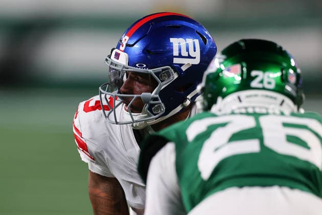 EAST RUTHERFORD, NJ - AUGUST 28: Odell Beckham Jr. 3 of the New York Giants during the NFL, American Football Herren, USA Pre-season game against the New York Jets on August 28, 2026 at MetLife Stadium in East Rutherford, New Jersey. (Photo by Rich Graessle Icon Sportswire) NFL: AUG 28 Giants at Jets EDITORIAL USE ONLY Icon26082831172
