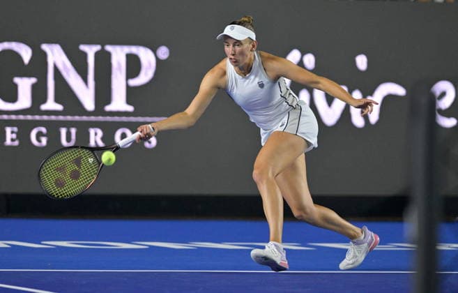 Monterrey Open tennis tournament Elise Mertens of Belgium in action against Nikola Bartunkova of the Czech Republic during a match at the Monterrey Open tennis tournament Monterrey, Mexico, 28 August 2026. Monterrey Mexico  Copyright: xMiguelxSierrax