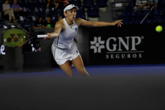 August 28, 2026, Monterrey, Nuevo Leon, Mexico: Elise Mertens (BEL) in action against Nikola Bartunkova (CZE) during the semifinals of the GNP Seguros WTA, Tennis Damen 500 Open at Club Sonoma in Monterrey, Nuevo Leon. Tenis 2026: Semifinal WTA 500 Monterrey: Bartunkova Vs Mertens  - ZUMAo125 20260828_zip_o125_024 Copyright: xAntonioxOjedax