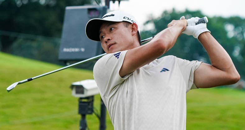 August 28, 2026, Atlanta, Georgia, USA: Collin Morikawa (USA) tees off the 6th hole during the second round of the 2026 TOUR Championship at East Lake Golf Club. PGA, Golf Herren 2026: TOUR Championship - Round 2  - ZUMAw109 20260828_fap_w109_049 Copyright: xDebbyxWongx