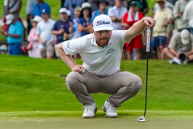 August 28, 2026, Atlanta, Georgia, USA: Ryan Gerard (USA) lines up a putt on the 18th green during the second round of the 2026 TOUR Championship at East Lake Golf Club. Atlanta USA - ZUMAw109 20260828_fap_w109_054 Copyright: xDebbyxWongx