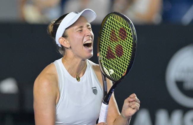Monterrey Open tennis tournament Elise Mertens of Belgium celebrates after winning a match against Nikola Bartunkova of the Czech Republic to advance to the final of the Monterrey Open tennis tournament Monterrey, Mexico, 28 August 2026. Monterrey Mexico  Copyright: xMiguelxSierrax