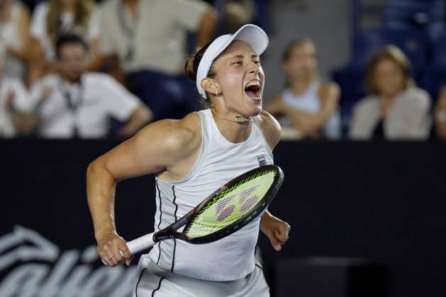 August 28, 2026, Monterrey, Nuevo Leon, Mexico: Elise Mertens (BEL) celebrates reaching the final of the GNP Seguros WTA, Tennis Damen 500 tournament after defeating Nikola Bartunkova (CZE). Mertens won 6:2, 4:6, 2:6. Monterrey Mexico - ZUMAo125 20260828_zip_o125_029 Copyright: xAntonioxOjedax
