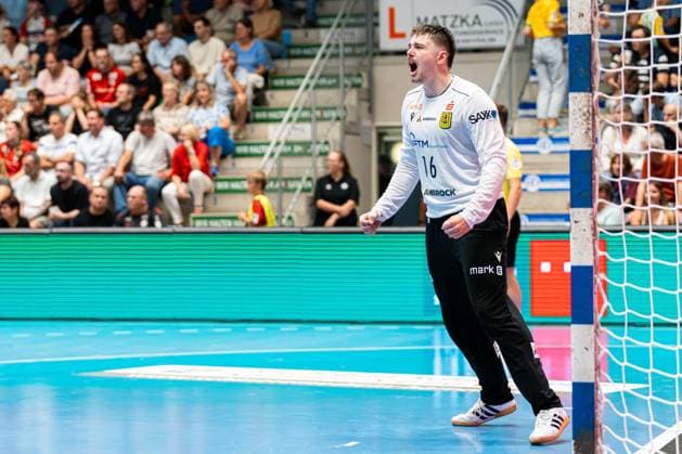 Hamm, Deutschland 28. August 2026: 2. HBL - 2026 2027 - Sp. 1 - ASV Hamm-Westfalen gegen VfL Eintracht Hagen Im Bild: Torwart Pascal Bochmann (Hagen) jubelt WESTPRESS Arena Nordrhein Westfalen Copyright: xFotostandx xKruczynskix