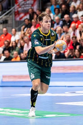 Hamm, Deutschland 28. August 2026: 2. HBL - 2026 2027 - Sp. 1 - ASV Hamm-Westfalen gegen VfL Eintracht Hagen Im Bild: Lars Genz (Hagen) mit Ball, WESTPRESS Arena Nordrhein Westfalen Copyright: xFotostandx xKruczynskix
