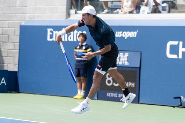 US Open 2026 Qualifying Final Round NEW YORK, UNITED STATES - AUGUST 28: Kei Nishikori returns a shot during the final round of men s singles qualifying at the 2026 US Open at the USTA Billie Jean King National Tennis Center in Flushing, New York, United States, on August 28, 2026. Lev Radin Anadolu New york United States. Editorial use only. Please get in touch for any other usage.  Copyright: x2026xAnadoluxLevxRadinx