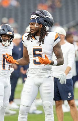 August 28, 2026, Denver, Colorado, USA: Broncos WR LILÃ¢â‚¬â ¢ JORDAN HUMPHREY looks on from the field during warm-ups before the start 1st. Half at Empower Field at Mile High Friday evening. Broncos beat the Vikings 34-6 in Pre-Season play. Credit Image: ZUMA Press Wire) NFL, American Football Herren, USA Pre-Season 2026 - Broncos Beat The Vikings 34-6 In Pre-Season Play Friday Evening.  - ZUMAav4_ 20260828_zaf_av4_004 Copyright: xHectorxAcevedox