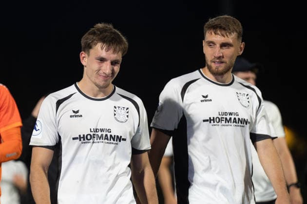 28.08.2026, xhfmx, Fussball Regionalliga Suedwest, SG Barockstadt Fulda-Lehnerz - FSV Frankfurt v.l. Nick Doktorczyk (FSV Frankfurt), Amar Suljic (FSV Frankfurt) Fulda