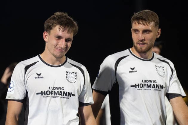 28.08.2026, xhfmx, Fussball Regionalliga Suedwest, SG Barockstadt Fulda-Lehnerz - FSV Frankfurt v.l. Nick Doktorczyk (FSV Frankfurt), Amar Suljic (FSV Frankfurt) Fulda