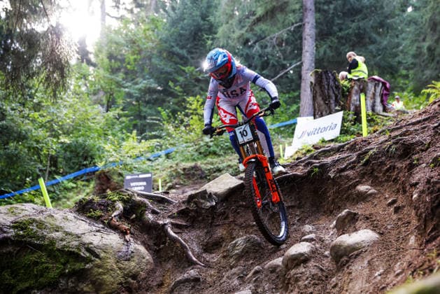 2026 UCI Mountain Bike World Championships Picture by Ed Sykes SWpix.com - 29 08 2026 - Cycling - 2026 UCI Mountain Bike World Championships - Val di Sole, Trentino, Italy - Downhill (DHI) Final - Women Junior - Zanna Logar (USA) Copyright: x xSWpix.comx(t axPhotographyxHubxLtd)xEdxSykes SWpix.comx SWP-3030-20860