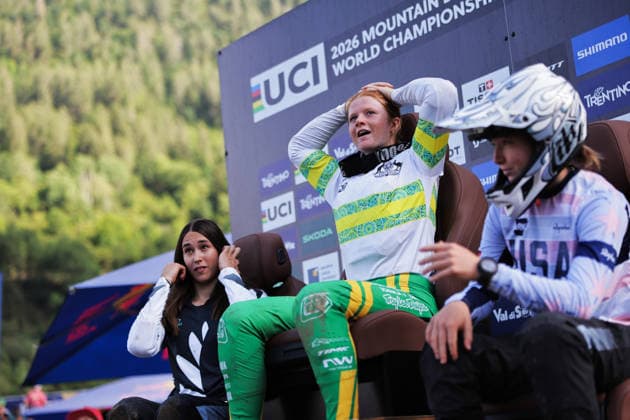 2026 UCI Mountain Bike World Championships Picture by Alex Whitehead SWpix.com - 29 08 2026 - Cycling - 2026 UCI Mountain Bike World Championships - Val di Sole, Trentino, Italy - Downhill (DHI) Final - Women Junior - Tilly Boadle (Australia) Copyright: x xSWpix.comx(t axPhotographyxHubxLtd)xAlexxWhitehead SWpix.comx SWP-3030-20861