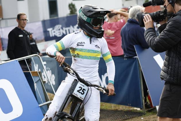 29.08.2026, Daolasa di Commezzadura, Black Snake, 2026 UCI MTB World Championship, WM, Weltmeisterschaft Women Junior s Finals DHI (downhill) Zuri Acheson 25 (AUS) Daolasa di Commezzadura Black Snake Trento Italy Copyright: xJustPictures.ch FrancescoxMinghettix jp-en-FrMi-_NG_0093