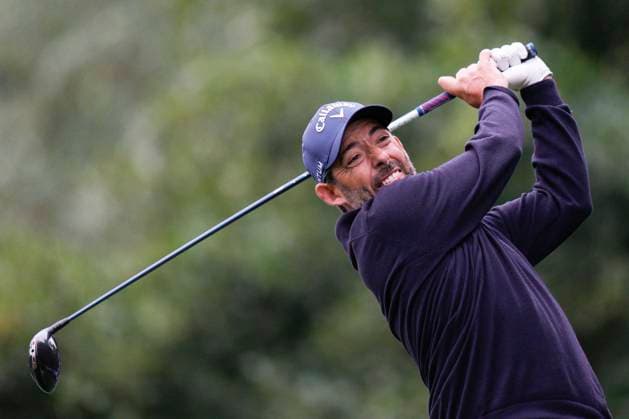 SUTTON COLDFIELD, ENGLAND - AUG 29: Pablo Larrazabal (ESP) plays from the third tee during delayed play in Round 2 at the 2026 Husqvarna British Masters at The Belfry, Sutton Coalfield on August 29, 2026 in Warwickshire, England The 2026 Husqvarna British Masters