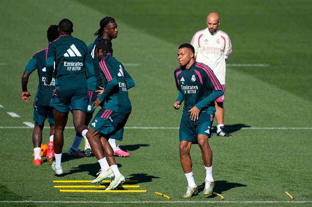 August 29, 2026, Valdebebas, Madrid, Spain: Kylian Mbappe during the training day of Real Madrid ahead the Spanish League, LaLiga EA Sports, football match against Malaga CF at Ciudad Deportiva Real Madrid on August 29, 2026, in Valdebebas, Madrid, Spain. Real Madrid Training And press conference, PK, Pressekonferenz - LaLiga EA Sports - ZUMAa181 20260829_zaa_a181_007 Copyright: xOscarxJ.xBarrosox