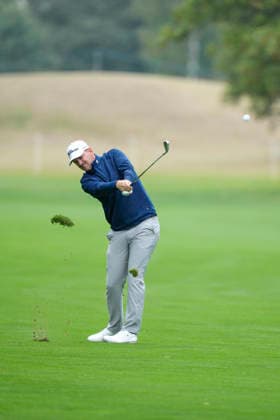 SUTTON COLDFIELD, ENGLAND - AUG 29: Bernd Wiesberger (AUT) plays from the 4th fairway during delayed play in Round 2 at the 2026 Husqvarna British Masters at The Belfry, Sutton Coalfield on August 29, 2026 in Warwickshire, England The 2026 Husqvarna British Masters