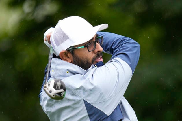 SUTTON COLDFIELD, ENGLAND - AUG 29: Yuvraj Sandhu (IND) plays from the sixth tee during delayed play in Round 2 at the 2026 Husqvarna British Masters at The Belfry, Sutton Coalfield on August 29, 2026 in Warwickshire, England The 2026 Husqvarna British Masters