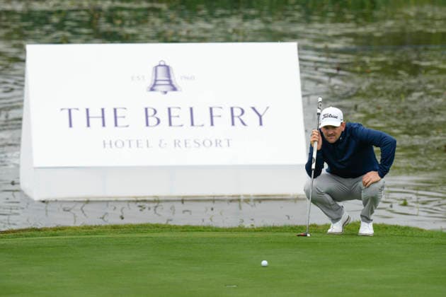 SUTTON COLDFIELD, ENGLAND - AUG 29: Bernd Wiesberger (AUT) lines up a putt on the 9th green during delayed play in Round 2 at the 2026 Husqvarna British Masters at The Belfry, Sutton Coalfield on August 29, 2026 in Warwickshire, England The 2026 Husqvarna British Masters