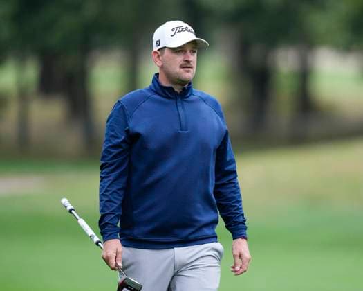 SUTTON COLDFIELD, ENGLAND - AUG 29: Bernd Wiesberger (AUT) walks down the 4th fairway during delayed play in Round 2 at the 2026 Husqvarna British Masters at The Belfry, Sutton Coalfield on August 29, 2026 in Warwickshire, England The 2026 Husqvarna British Masters